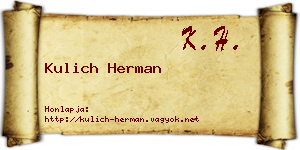 Kulich Herman névjegykártya