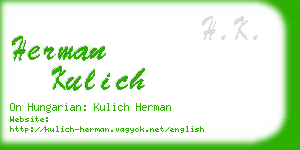 herman kulich business card